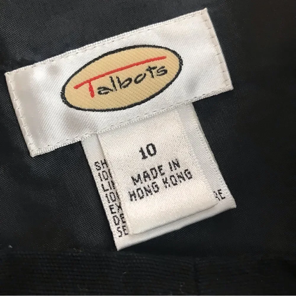 Talbots Black White Embroidered Stitch A Line Bohemian Skirt